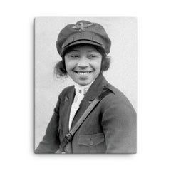 Bessie Coleman canvas print on a plain backdrop in size 18"x24".