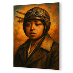 Bessie Coleman portrait metal print mockup