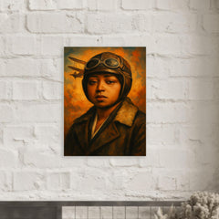 Bessie Coleman portrait metal print mockup
