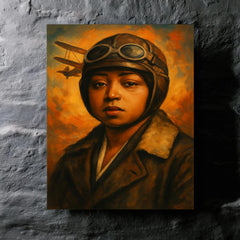 Bessie Coleman portrait metal print mockup
