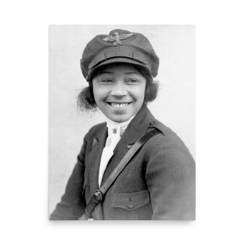 Bessie Coleman poster on a plain backdrop in size 18