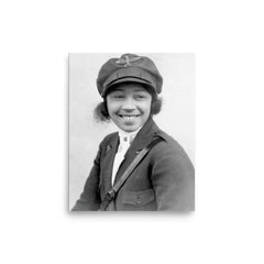 Bessie Coleman poster on a plain backdrop in size 8"x10".