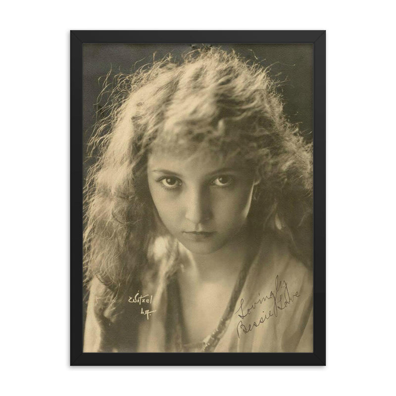 Bessie Love framed print on a plain backdrop in size 18