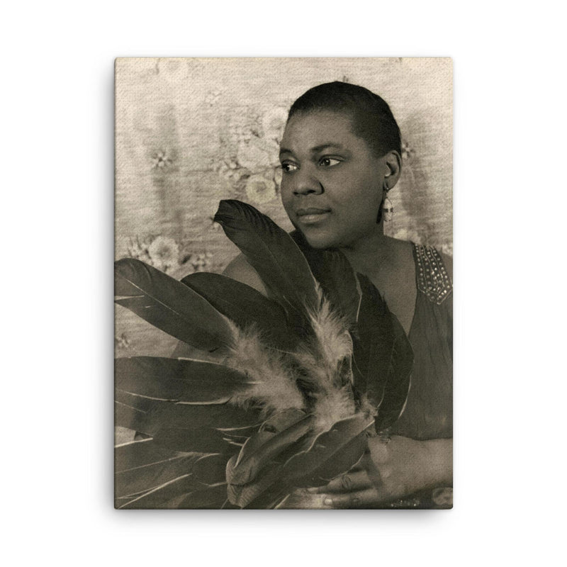 Bessie Smith canvas print on a plain backdrop in size 18