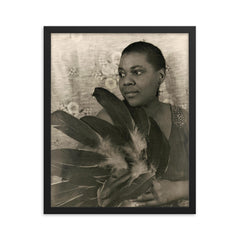 Bessie Smith framed print on a plain backdrop in size 16"x20".