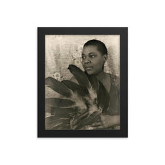 Bessie Smith framed print on a plain backdrop in size 8"x10".