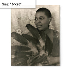 Bessie Smith metal print on a plain backdrop in size 16"x20".