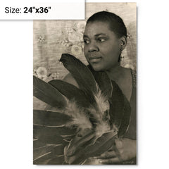 Bessie Smith metal print on a plain backdrop in size 24"x36".