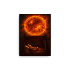 Betelgeuse before supernova imagined as royal deathbed canvas print on a plain backdrop in size 12"x16".