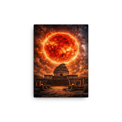 Betelgeuse red supergiant over ancient observatory canvas print on a plain backdrop in size 12"x16".