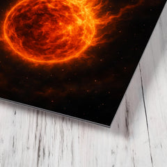 Betelgeuse shedding fire into deep space metal print mockup