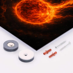 Betelgeuse shedding fire into deep space metal print mockup