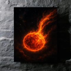 Betelgeuse shedding fire into deep space metal print mockup