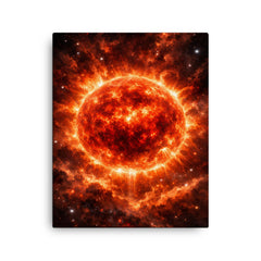 Betelgeuse swelling before supernova red enormity canvas print on a plain backdrop in size 16"x20".