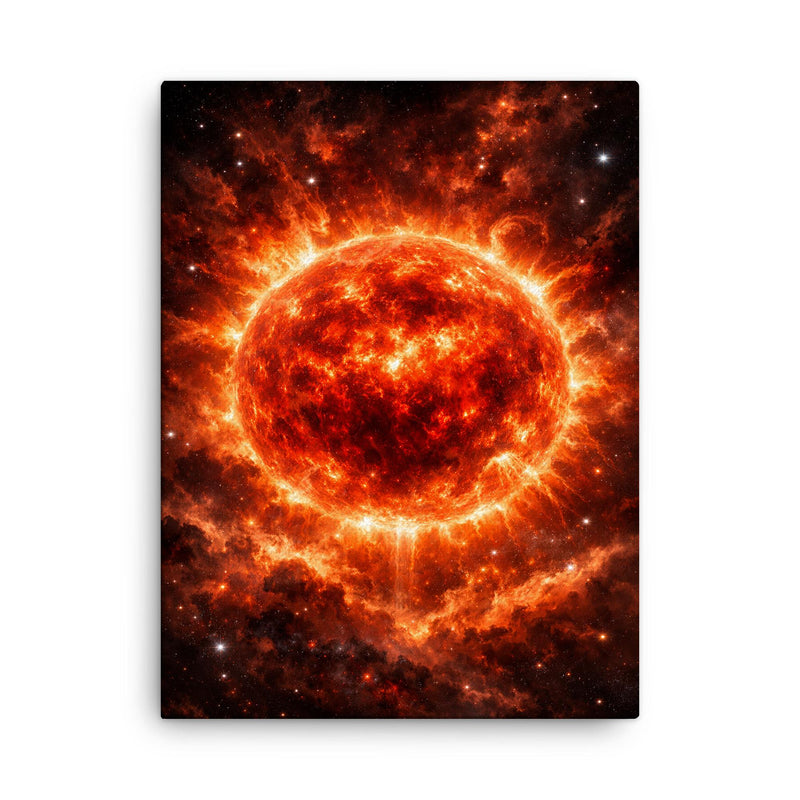 Betelgeuse swelling before supernova red enormity canvas print on a plain backdrop in size 18