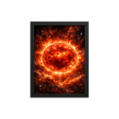 Betelgeuse swelling before supernova red enormity framed print on a plain backdrop in size 12"x16".