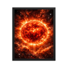 Betelgeuse swelling before supernova red enormity framed print on a plain backdrop in size 16"x20".