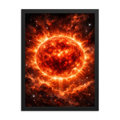 Betelgeuse swelling before supernova red enormity framed print on a plain backdrop in size 18"x24".