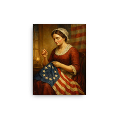 Betsy Ross canvas print on a plain backdrop in size 12"x16".