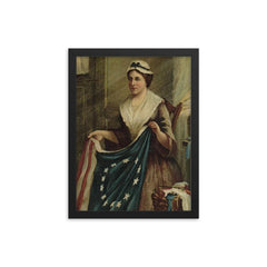 Betsy Ross framed print on a plain backdrop in size 12"x16".