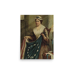 Betsy Ross poster on a plain backdrop in size 12"x16".