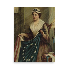 Betsy Ross poster on a plain backdrop in size 18"x24".