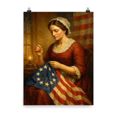 Betsy Ross poster on a plain backdrop in size 8"x10".