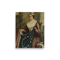 Betsy Ross poster on a plain backdrop in size 8"x10".