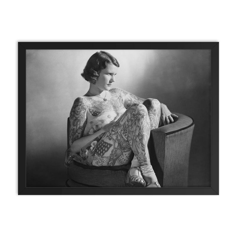 Betty Broadbent framed print on a plain backdrop in size 18