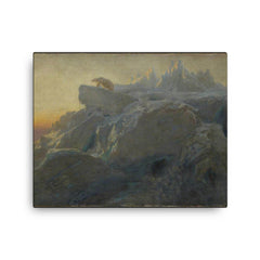 Beyond Man's Footsteps by Briton Riviere canvas print on a plain backdrop in size 16"x20".