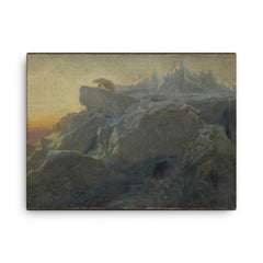 Beyond Man's Footsteps by Briton Riviere canvas print on a plain backdrop in size 18"x24".