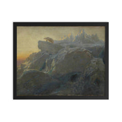 Beyond Man's Footsteps by Briton Riviere framed print on a plain backdrop in size 16"x20".