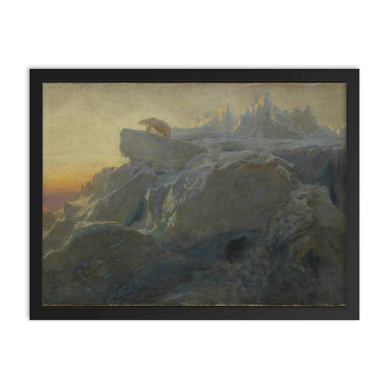 Beyond Man's Footsteps by Briton Riviere framed print on a plain backdrop in size 18