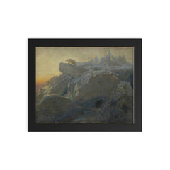 Beyond Man's Footsteps by Briton Riviere framed print on a plain backdrop in size 8"x10".