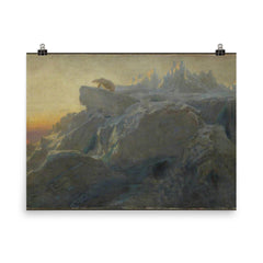 Beyond Man's Footsteps by Briton Riviere poster on a plain backdrop in size 8"x10".