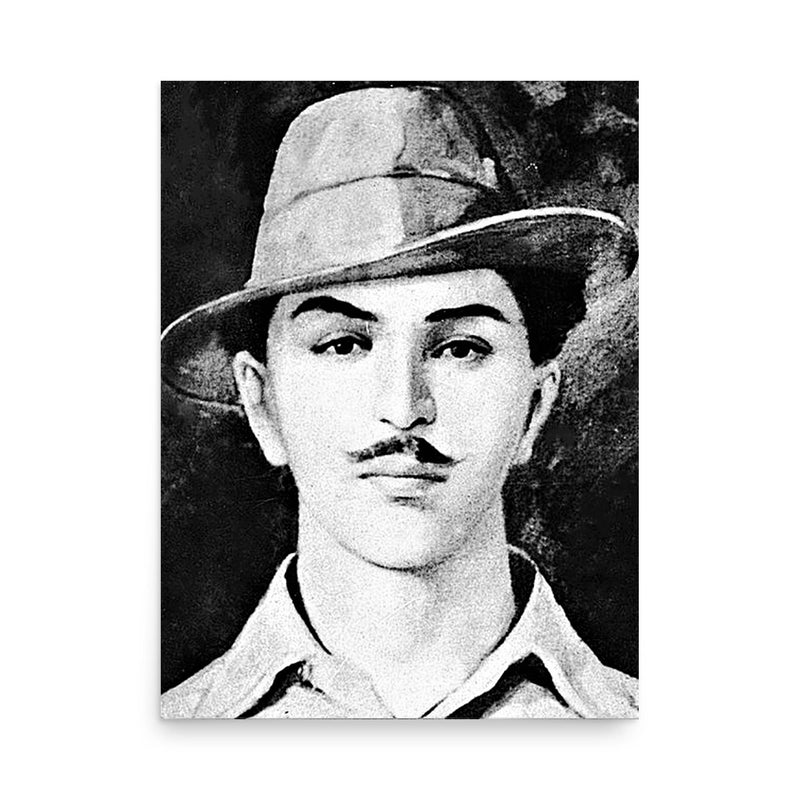Bhagat Singh poster on a plain backdrop in size 18