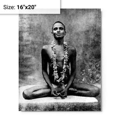 Bhagawan Nityananda metal print on a plain backdrop in size 16"x20".