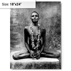 Bhagawan Nityananda metal print on a plain backdrop in size 18"x24".