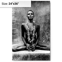Bhagawan Nityananda metal print on a plain backdrop in size 24"x36".