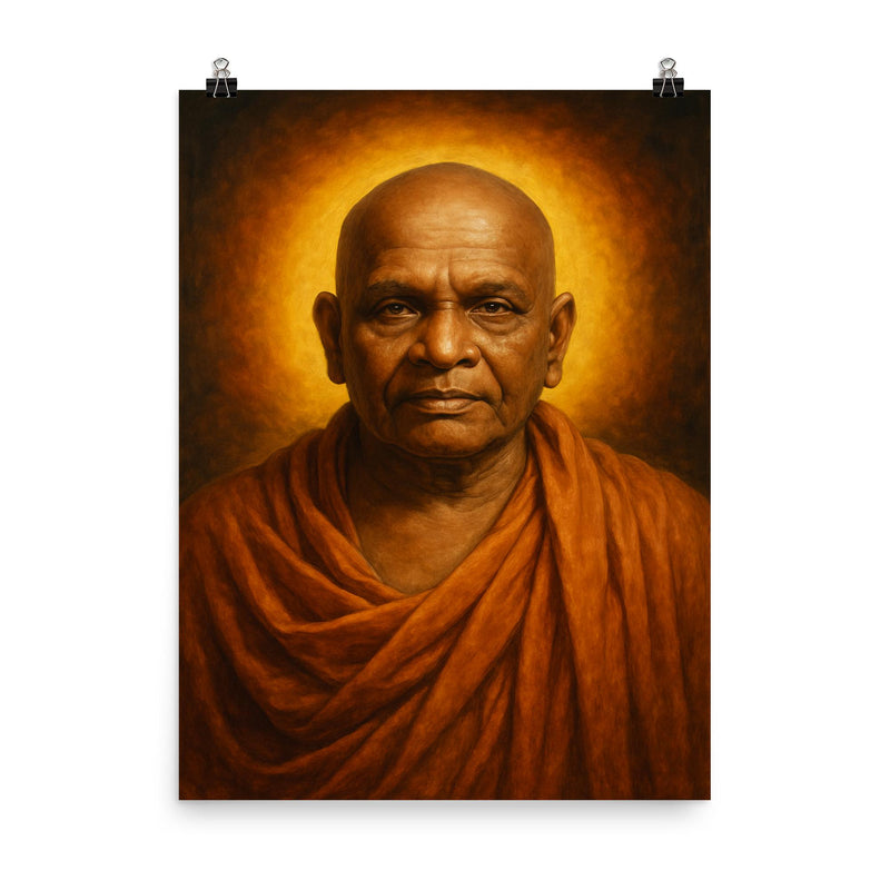 Bhagawan Nityananda poster on a plain backdrop in size 8