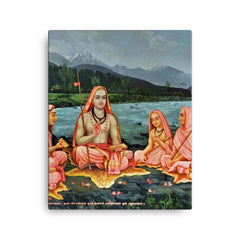 Bhagwan Adi Shankracharya canvas print on a plain backdrop in size 16"x20".