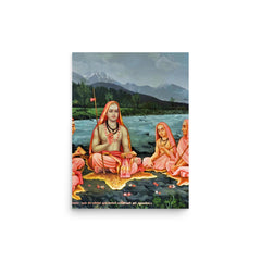 Bhagwan Adi Shankracharya poster on a plain backdrop in size 12"x16".