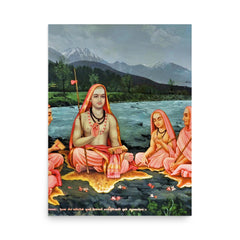 Bhagwan Adi Shankracharya poster on a plain backdrop in size 18"x24".