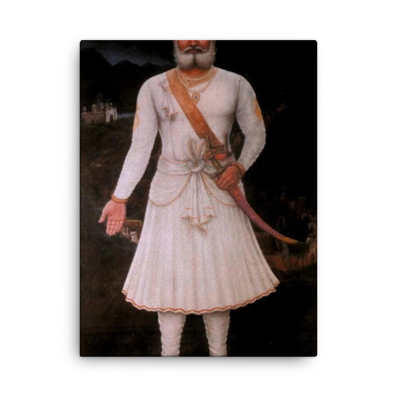 Bhamashah canvas print on a plain backdrop in size 18