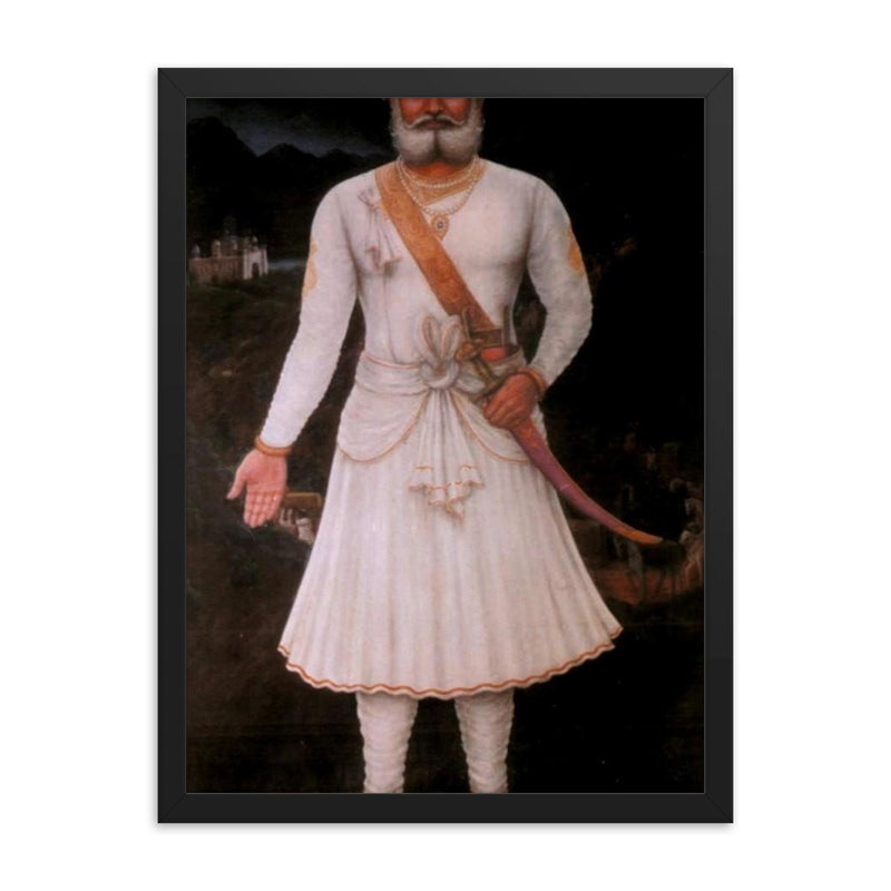 Bhamashah framed print on a plain backdrop in size 18