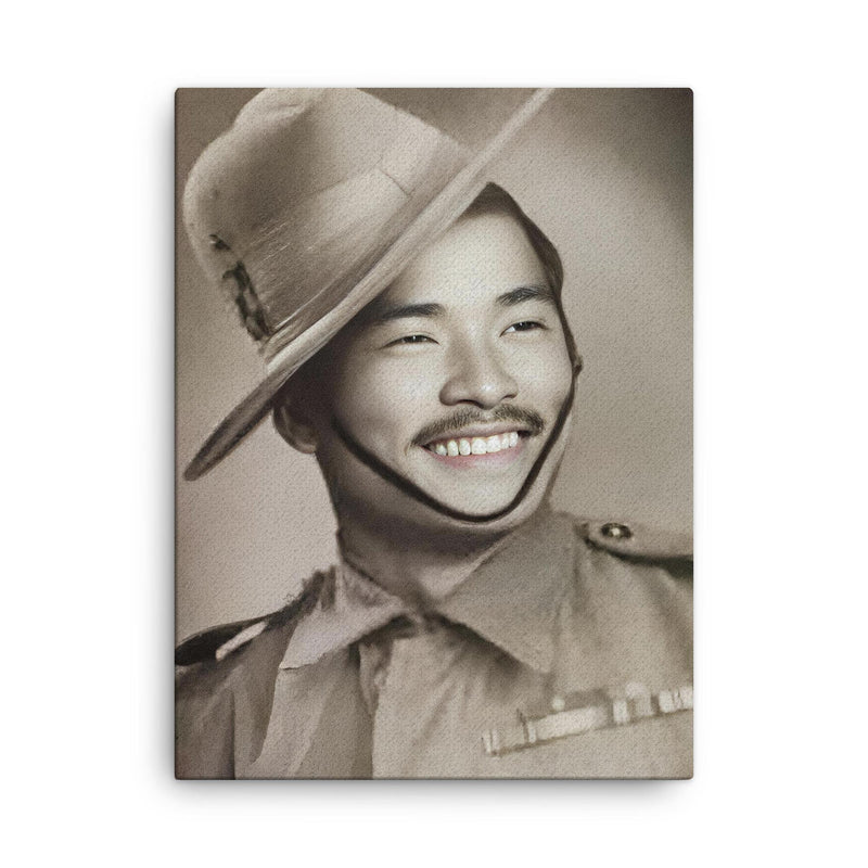 Bhanbhagta Gurung canvas print on a plain backdrop in size 18
