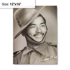 Bhanbhagta Gurung metal print on a plain backdrop in size 12"x16".