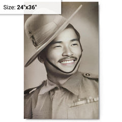 Bhanbhagta Gurung metal print on a plain backdrop in size 24"x36".