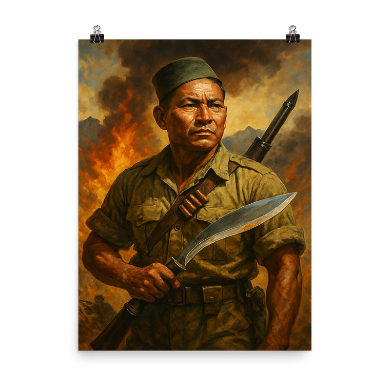 Bhanbhagta Gurung poster on a plain backdrop in size 8