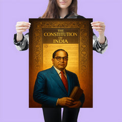 Bhimrao Ambedkar beneath the Indian Constitution draft poster 3